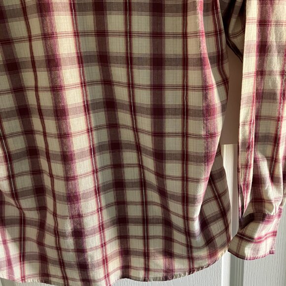 Wrangler Wrancher Shirt Men’s Large Pearl Snap Long Sleeve Maroon Western Wear. - Picture 12 of 12